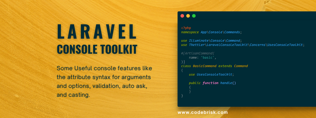 Laravel Console Toolkit with Some Useful Console Features